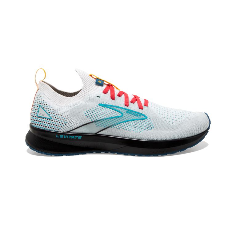 Brooks Levitate StealthFit 5 Energy-Return Men's Road Running Shoes - White/Luna/BlueBird (25410-BTC